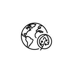 Obraz premium Global recycling and environmental conservation vector icon