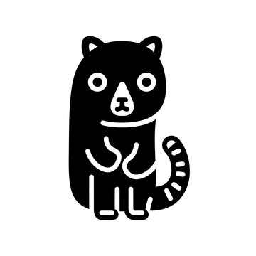 Minimalist black and white animal character vector illustration