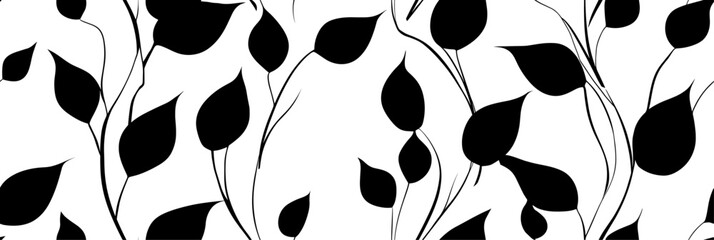 Obraz premium Pothos vine leaves forming elegant seamless pattern. Pothos vine leaves and branches creating a repeating organic pattern on white background