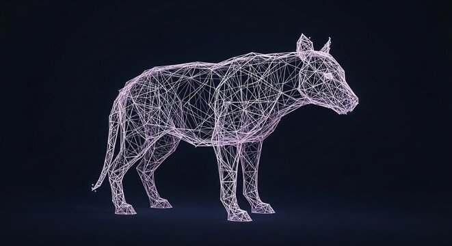 Abstract digital wolf illustration