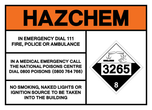 Hazard Chemical Corrosive Liquid UN3265 Symbol ,Vector Illustration, Isolate On White Background Label. EPS10