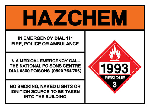 Hazard Chemical Combustible Liquid Residue NOS UN1993 Symbol Sign, Vector Illustration, Isolate On White Background Label.EPS10