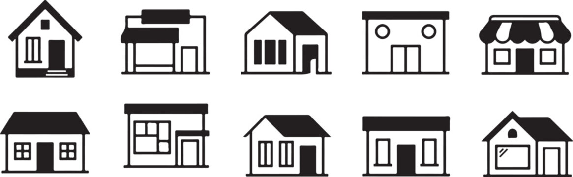 Best new house icon set minimalist home designs for modern projects