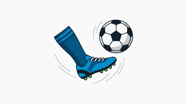 Man kicking soccer ball vector with dynamic action and athletic movement