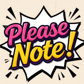 Please Note Graphic Design Element