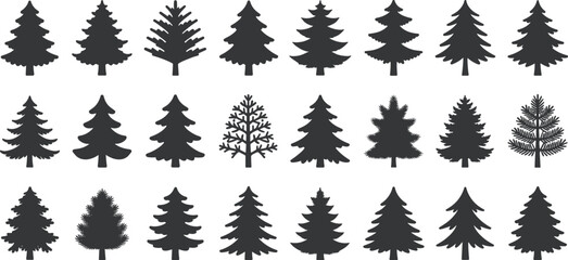 Obraz premium Christmas Tree Silhouettes vector