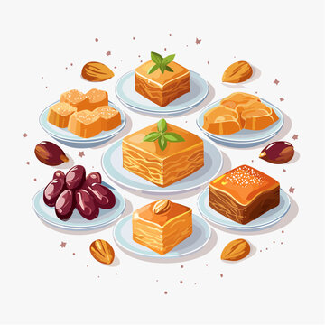 Orientalische Dessertplatte mit verschiedenen S&uuml;&szlig;speisen