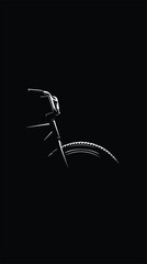 Naklejka premium Mountain Bike Front View Handlebars and Tire Minimalist White Line Art Graphic Illustration Element for Cycling Sports Apparel and Modern Digital Design
