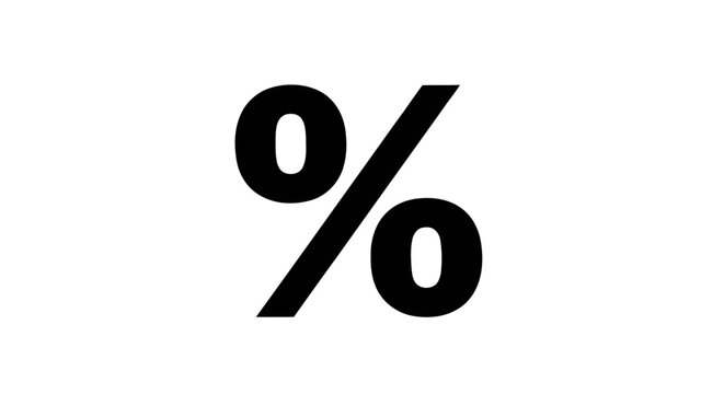 Vector illustration of black percent sign symbol on a transparent background