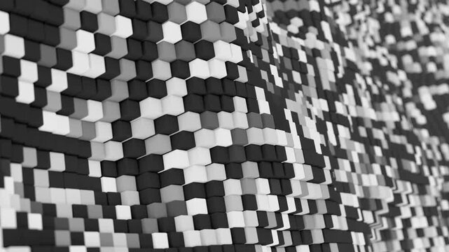 Abstract geometric cubes loop background, 3D animation 4K Seamless loop