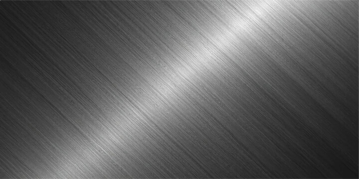 Shiny brushed metal texture background with a polished silver aluminium surface and industrial stainless steel plate pattern featuring gray chrome reflections on a light metallic wallpaper