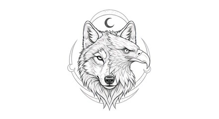 Obraz premium wolf head sketch