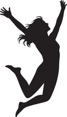 Fototapeta premium Joyful person silhouette abstract design. logo Vector Black silhouettes