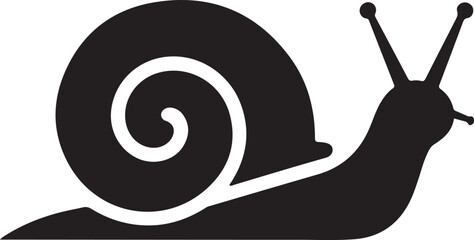 Simple black snail icon design illustration. logo Vector Black silhouettes © Nargis