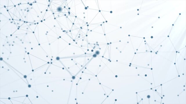 White Modern Plexus Network Background with Futuristic Digital Connections, 4K Seamless Loop