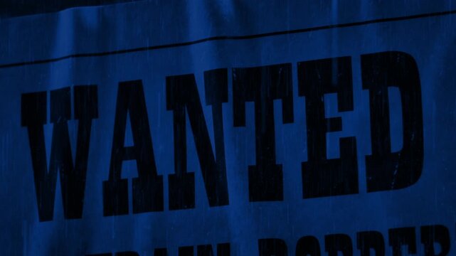 Lightning Flashes On Wanted Poster In Rain Storm
