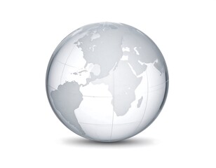 Fototapeta premium Clear Globe on White.