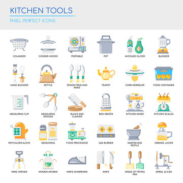 Kitchen Tools , Thin Line and Pixel Perfect Icons