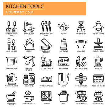 Kitchen Tools , Thin Line and Pixel Perfect Icons