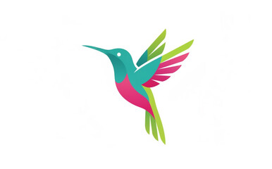 Obraz premium Vibrant Hummingbird Logo Design A Symbol of Agility, Speed, and Joyful Energy