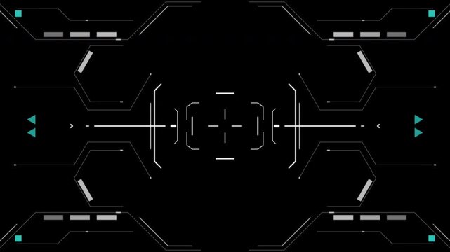 Futuristic Target Lock HUD Interface Overlay Alpha Channel 4K