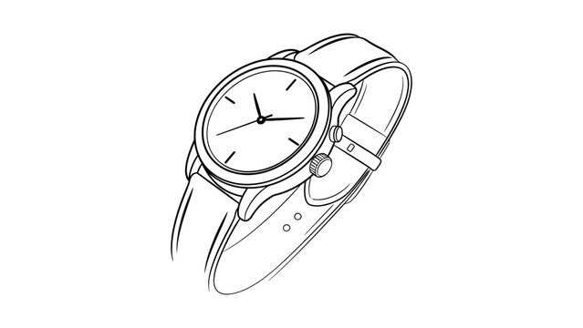 Watch with leather strap and dial.