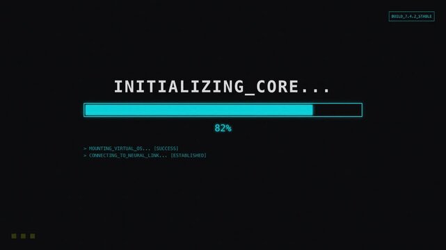 Futuristic System Initializing Core Loading Bar Screen