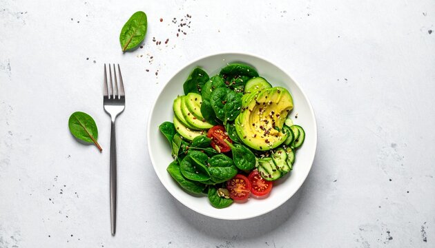 Gr&uuml;ner Detox Salat frisch und minimalistisch