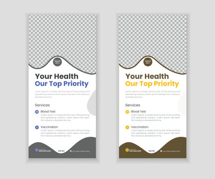 Modern Medical Healthcare Roll Up Banner Template Design