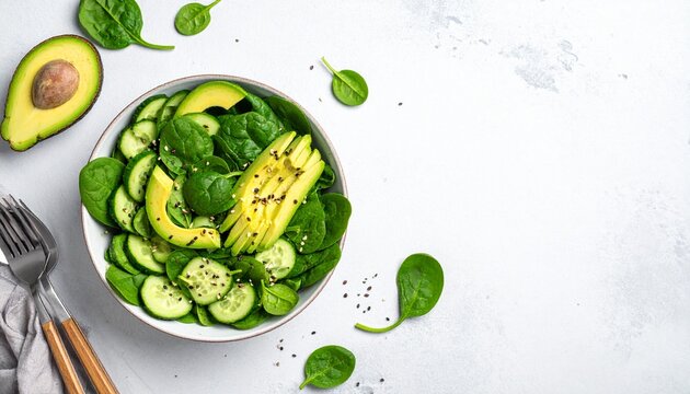 Gr&uuml;ner Detox Salat frisch und minimalistisch