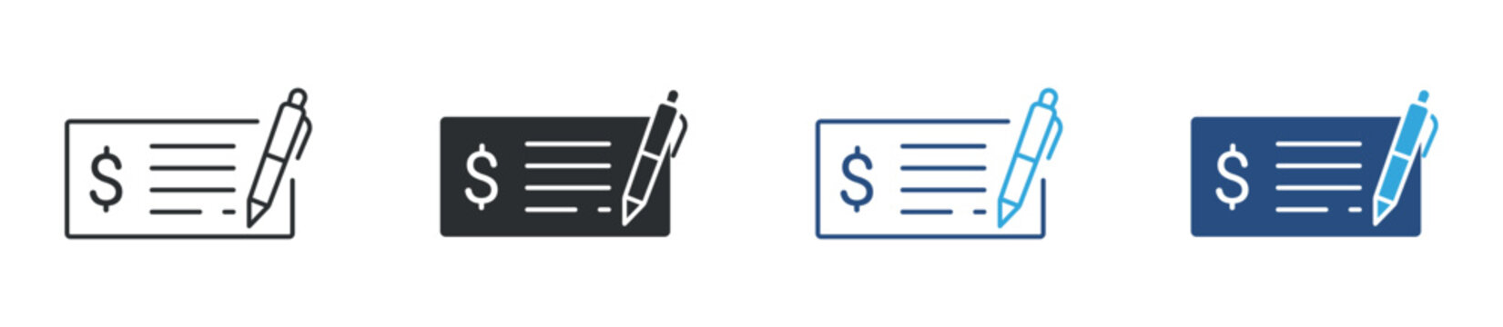 Payment check icon set. financial transaction symbol. banking and payment concept. vector illustration.