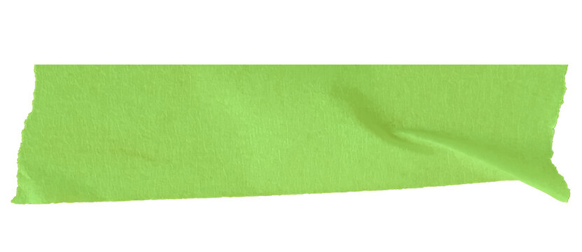 Green paper tape stripe with torn edges for UI design png transparent background
