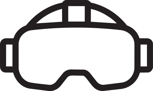 Virtual reality headset icon for gaming and technology