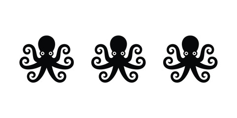 Octopus silhouette vector art marine life underwater animal illustration for ocean theme design and sea creature graphics © EQBAL BASAR HABIB