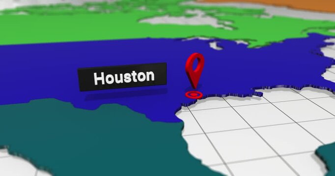 Houston texas on usa map with location pin travel guide
