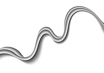 Fototapeta premium Elegant black and white wave on white background for modern minimalist design and graphic projects. Eps 10