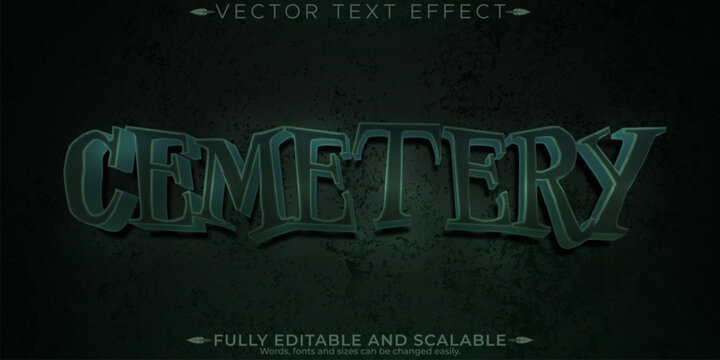 Cemetery text effect, editable horror and scary text style