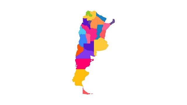 Modern Clean Flat Infographic Map of Argentina - Animated Geography Motion Graphics