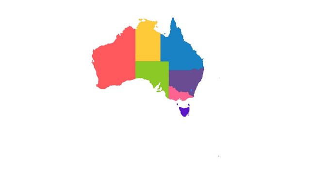 Modern Clean Flat Infographic Map of Australia - Animated Geography Motion Graphics