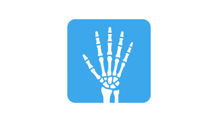 Obraz premium Anatomy-inspired skeletal hand icon, a modern and editable vector graphic symbol ideal for medical, scientific, or educational design projects