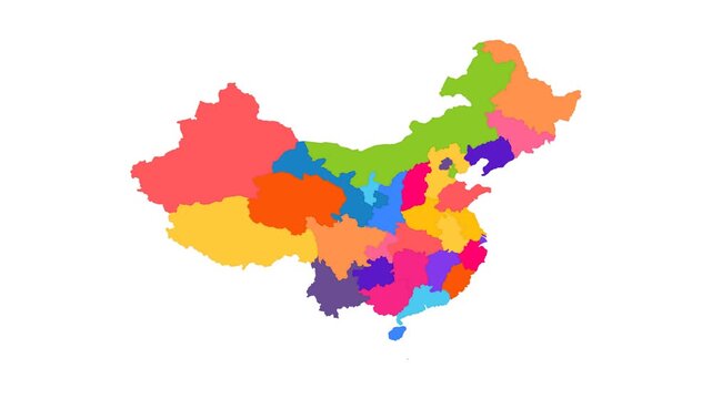Modern Clean Flat Infographic Map of China - Animated Geography Motion Graphics