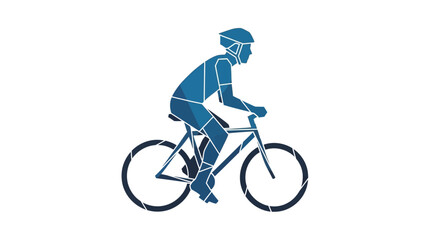 Fototapeta premium Cyclist Silhouette Riding Bicycle, Sport, Healthy Lifestyle, Vector Art