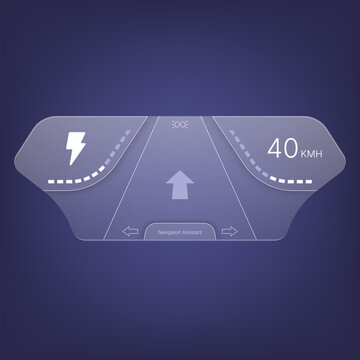 Futuristic car heads up display navigation dashboard interface concept
