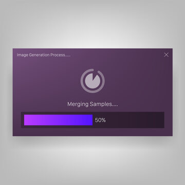 Image generation process UI with loading progress interface