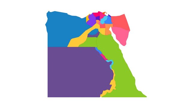 Modern Clean Flat Infographic Map of Egypt - Animated Geography Motion Graphics