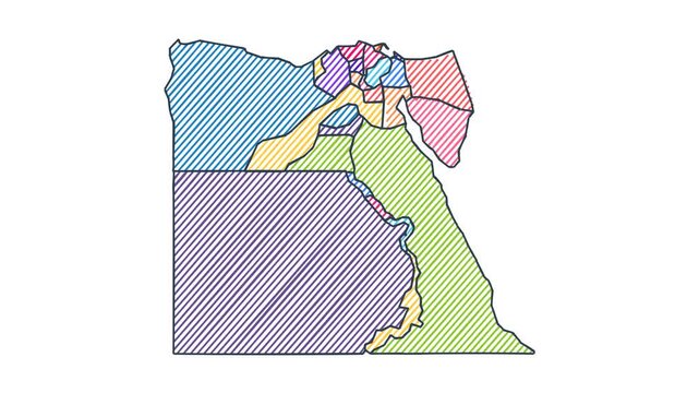 Cartoon Style Child Marker Map of Egypt - Animated Geography Motion Graphics
