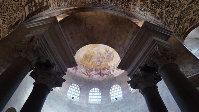 Title: Early Christian Mosaic Ceiling Vault Santa Costanza Mausoleum Rome