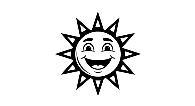 A smiling sun with a face and rays