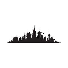 Fototapeta premium silhouette of the city