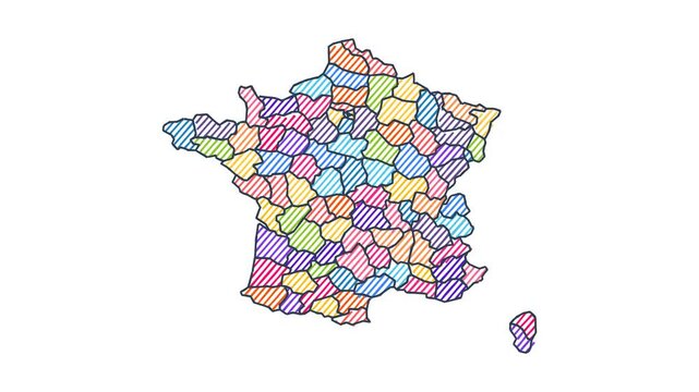 Cartoon Style Child Marker Map of France - Animated Geography Motion Graphics